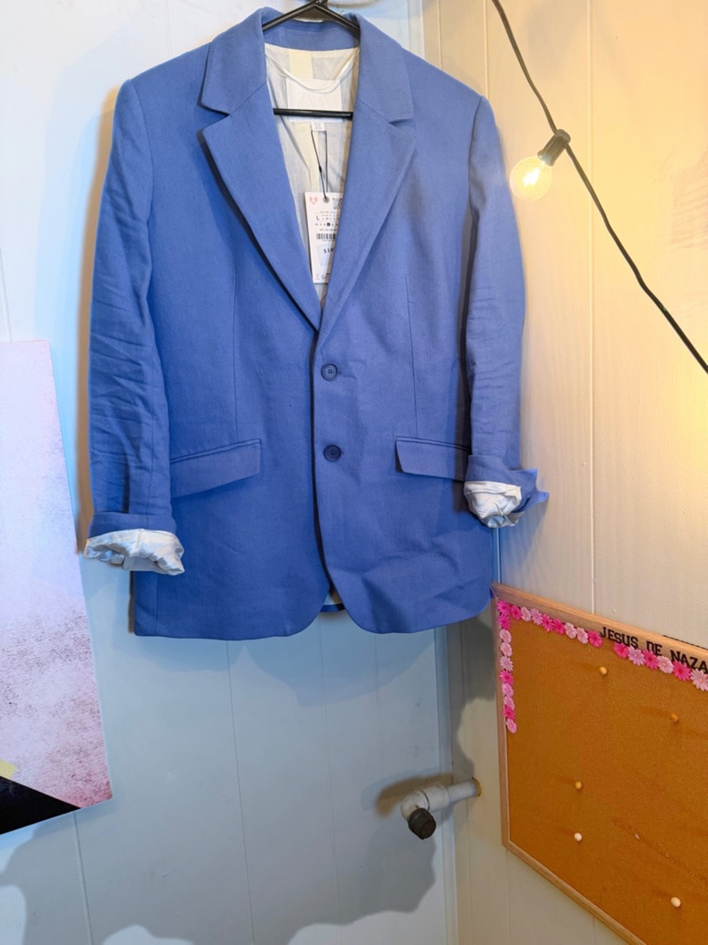 ZARA Blue Blazer - Classic Single-Breasted Style